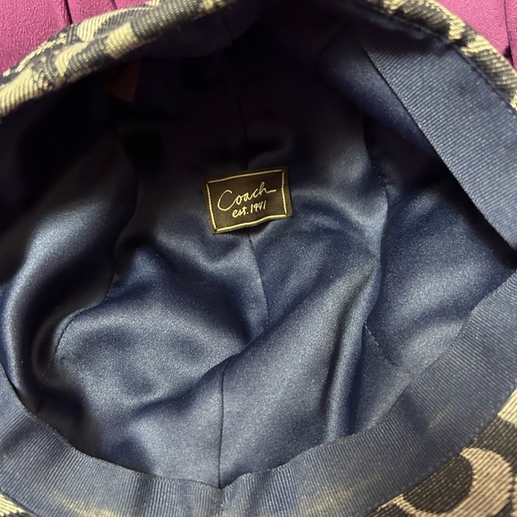 Coach KAREE Signature Jacquard Leather Hat Denim P/S - Picture 2 of 3